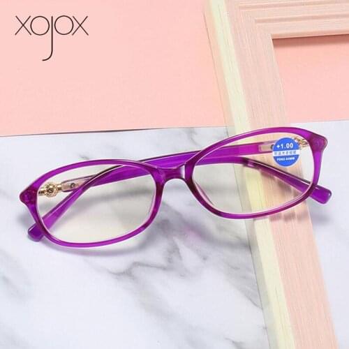 XojoX Vintage Reading Glasses for Women Men Anti-Blue Light Computer Hyperopia Eyewear Business Presbyopia +1.0 2.0 3.0 4.0