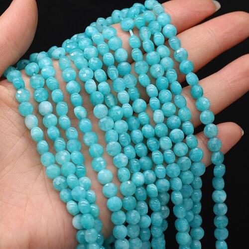 Wholesale 6mm Natural Amazonite Beads Cake Shape Tianhe Stone Loose Spacer Beads for DIY Bracelet Necklace Making Jewelry 36cm