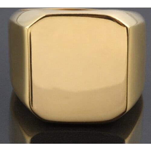 Polished Gold Color Women Stainless Steel Ring Punk Rock Ring For Men Jewelry Fashion