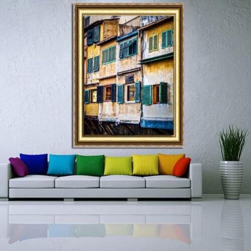 Full 5D DIY Diamond Painting Cross Stitch Houses&Windows Senic Diamond Embroidery Pattern Diamond Mosaic Needlework Art XN114