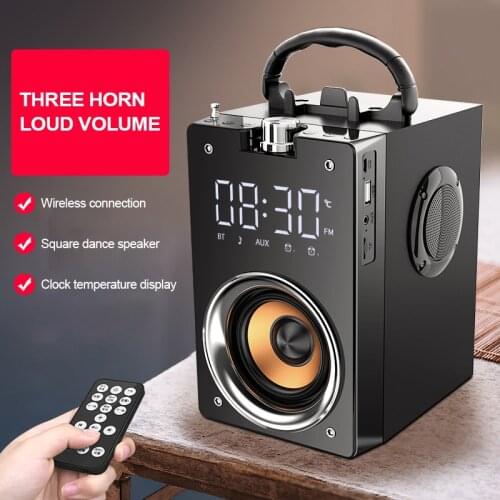 Portable Clock Subwoofer Speaker High Power Bluetooth Speakers Bass Column For Computer with FM radio Music Center Sound System