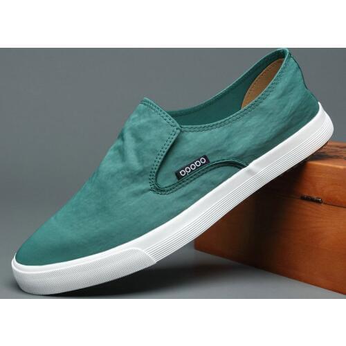 Men Casual Canvas Shoes Brand Mens Loafers Moccasins Breathable Slip on Black Driving Shoes A23-02