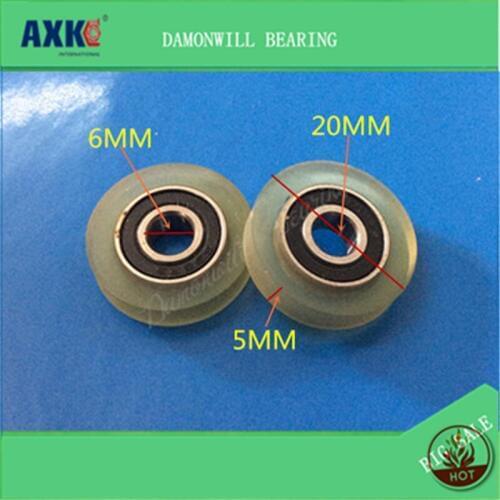 Rubberized wheel 6*20*5MM PU 696ZZ rubberized bearing 4PCS nylon wheel bearing pulley roller 6X20X5MM Door and window pulley