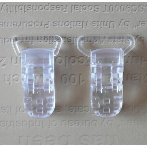 50Pcs Clear Plastic Pacifier Clips For Pacifier Soother/ Dummy / Nuk / MAM/ Bib / Toy Holder /Suspender 20 mm / 25 mm
