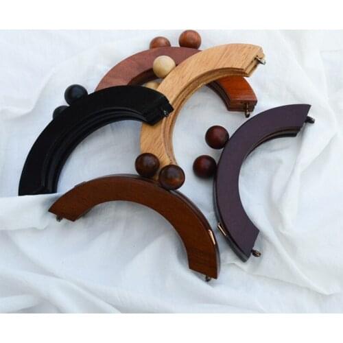Meetee 1pc 14X6cm Bag Wood Frame Handle Antique Kiss Clasp Buckles DIY Purse Frames Lock Buckle Decoration Handle Hook Accessory