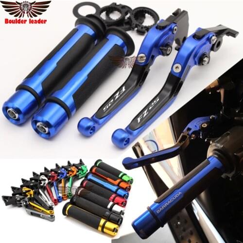 For YAMAHA FZ25 FZ 25 2017-2018 Motorcycle Adjustable Folding Brake Clutch Levers Handlebar Hand Grips LOGO FZ25