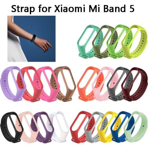 Replacement Straps For Xiaomi Mi Band 5 Smart Band Soft Silicone Wrist Strap For Xiaomi Mi Band 5 Smart Bracelet Wrist Strap