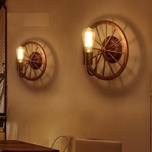 Loft Style Iron Edison Wall Sconce Industrial Lamp Wheels Vintage Wall Light Fixtures Antique Indoor Lighting Lampara Pared
