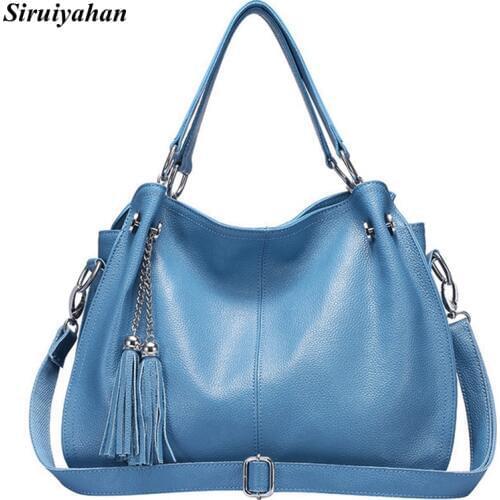 Siruiyahan Genuine Leather Bag Female Bags Handbags Women Famous Brands Shoulder Bags Women Bag Female Bolsa Feminina