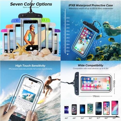 PVC Universal Waterproof Phone Case Water Proof Bag Mobile Cover For iPhone 12 11 Pro Max 8 7 Huawei Xiaomi Redmi Samsung