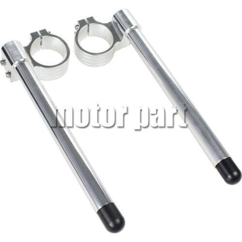 35/37/41mm Fork Clip-ons Handle Bar CNC Riser Handlebars Silver color