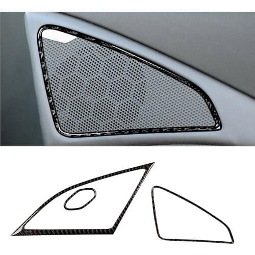 1 Set Carbon Fiber Car Door Speaker Cover Trim Frame Decoration Fit for Chevrolet Corvette C7 2019 2018 2017 2016 2015 2014