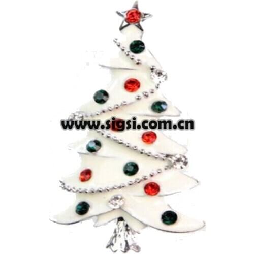 100pcs/lot 45mm White Christmas Tree Crystal Rhinestone Pendant