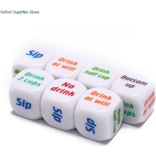7Pcs/set Drinking Wine Mora English Dice Games Gambling Adult Sex Game Lovers Bar Party Pub Drink Decider Fun Toy