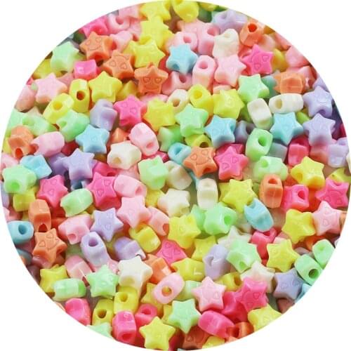 Star B Acrylic Beads Loose Spacer Beads for Needlework Jewelry Making Handmade DIY Bracelet Accessories 10x10x5mm 100pcs/lot