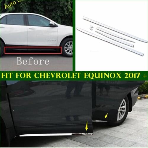 Auto Accessories Outside Door Under Body Molding Bottom Strip Sill Cover Trim Fit For Chevrolet Equinox 2017 2018 2019 2020 2021