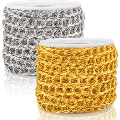 1 Meter Stainless Steel Double-Deck Chain Necklace Chains For Jewelry Making Materials Men Women Basic Punk Bracelet Wholesale