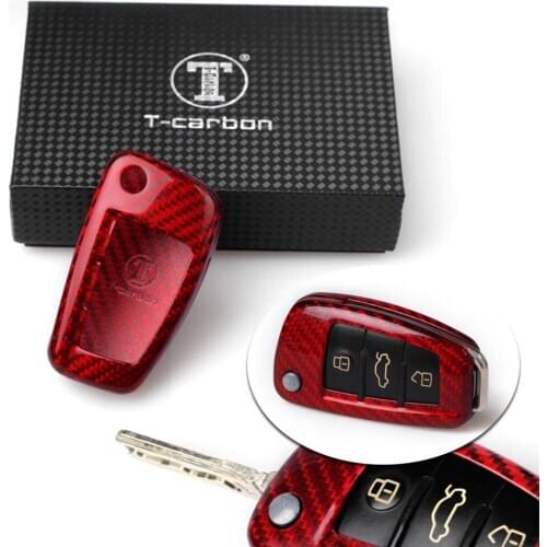 Real Carbon Fiber Remote Key Shell Cover Fob Case For AUDI A6 TT A3 Q3 A1 A4 Q7 S3