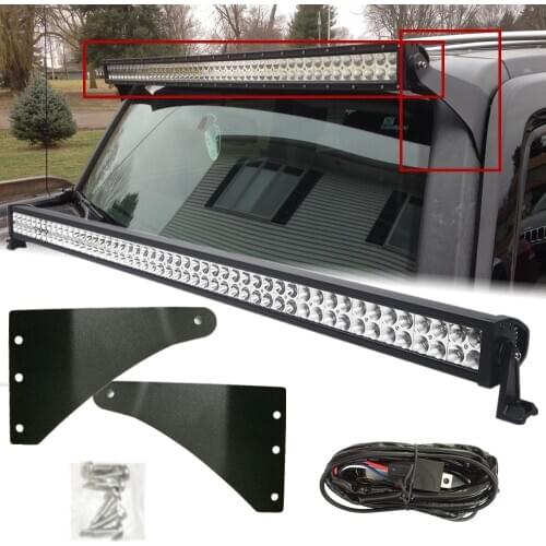 For 2006-2010 Hummer H3 Upper Roof Windshield Straight 50inch Offroad Led Light Bar With Mounting Bracket Set
