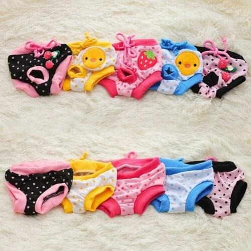 Dog Physiological Pants Cute Strawberry Print Diaper Sanitary Dog Shorts Panties For Small Medium Dogs Diaper Dog Underwear