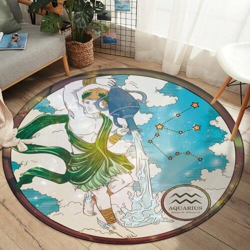 Flannel Rug Baby Family Living Room Bedroom Modern Decoration Fashion Mat Rug 2020 Aquarius Area Constellation Rug Twelve