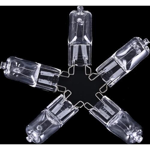 5pcs/lot Dimmable G9 Halogen Bulb 20W/40W/60W 220V 2900K Warm White For Wall Lamp Clear Glass Each With An Inner Box