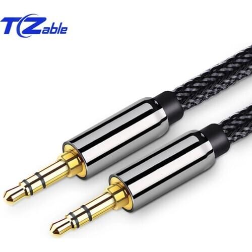 3.5mm Jack Aux Cable Male To Male Gold Plated 3.5 Jack Stereo Plug Braid Shielded Audio Cable For Speaker 0.5m 1m 1.5m 2m 3m 5M