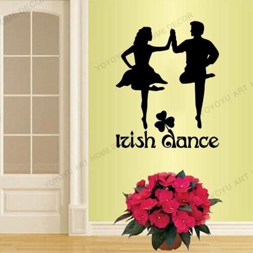 Wall Vinyl Sticker Irish Dance Words Dancers Boy Girl room decor People Man Woman Ireland Dance Studio Mural wall Decals q194