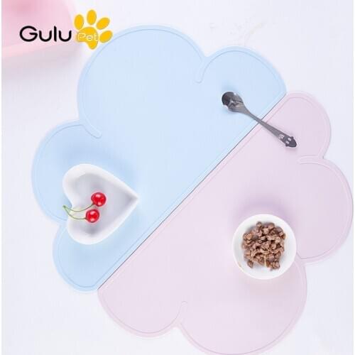 Gulu New Waterproof Cloud FDA Silicone Pet Mat Dog Cat Non-spills Feeding Pad For Pets Feeding and Drinking