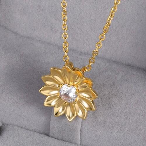 New Style Long Necklace Jewelry Gold Necklace Women Silver Flower Chain Necklace