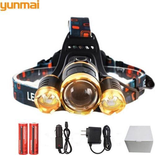 10000LM new-T6 LED Zoom Headlight Rechargeable HeadLamp Cycling Lights 4-Mode Head Flashlight Frontale Torch for Camping Fishing