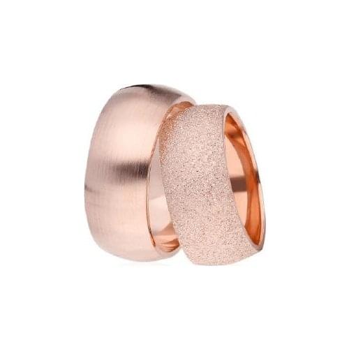9 Mm Rose Plated Couple Silver Ring Wedding Ring