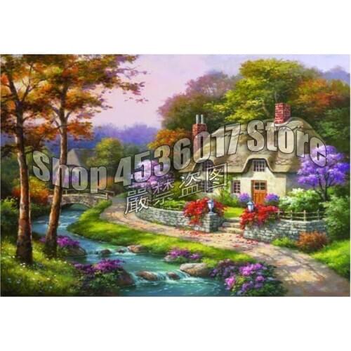 Full Drill Diy Diamond Painting Spring Cottage Gardening & Flowers Rhinestone Diamond Embroidery Diamond Mosaic Decoration gift