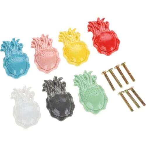7Pcs Creative Octopus Furniture Door Pull Handle Ceramic+Zinc Alloy Child Room Cupboard Drawer Kitchen Cabinet Knobs and Handles