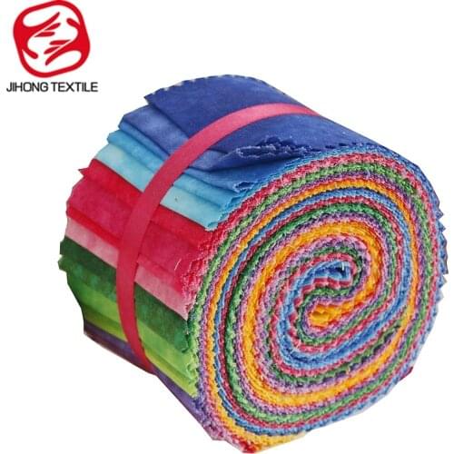 Rainbow Tie-Dye Printing Jelly Roll Cotton Quilting Fabric Strips Patchwork Craft Handmade Material 25 Pcs 6.5*110cm Tj1101