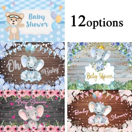 Sensfun Kids 1st Birthday Photography Backdrops Elephant Party Background Kids Custom Vinyl Banner Cake Table Decor Photocall