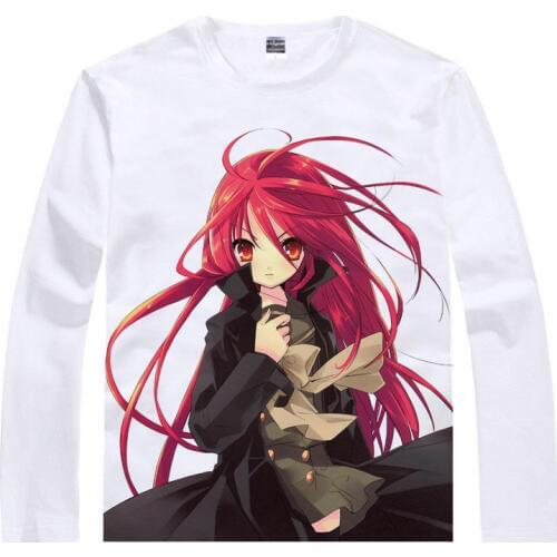 Shakugan no Shana T-Shirt Burning-Eyed Shana Shirt heat-transferred t-shirts anime Fan kawaii costume t-shirts Anime Cosplay A