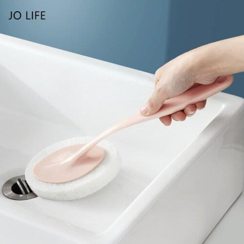 JO LIFE Long Handle Cleaning Brush For Bathroom Floor Bathtub Toilet Sink Cleaning Tool Sponge Brush