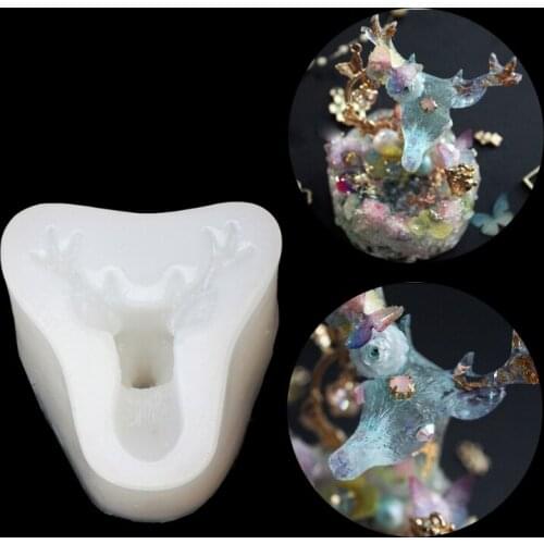 3D Christmas Deer Epoxy Resin Silicone Molds for Jewelry Making Tool