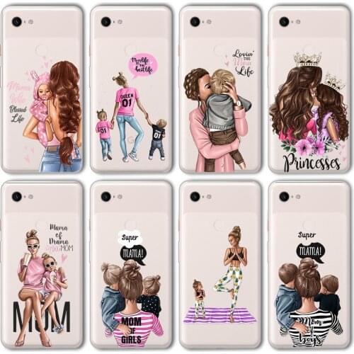 Ciciber Funda Case for Google Pixel 5 4 3 2 XL Luxury Fashion Girl Super Mom Cute Floss Silicone for Google Pixel 4a 3a XL Coque