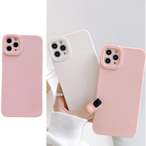 12 Pro Case Cute Lens Protect Macaron Silicone Case for iPhone 11 Pro Max 12 XR X XS SE 2020 Liquid Silicon Mint Cover 7 Plus 8