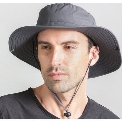 Outdoor Sun Block Fishing Hat for Men Big-brimmed Cowboy Hat Camouflage Bucket Hat Anti UV Quick-dry Cycling Sunshade Hiking Cap