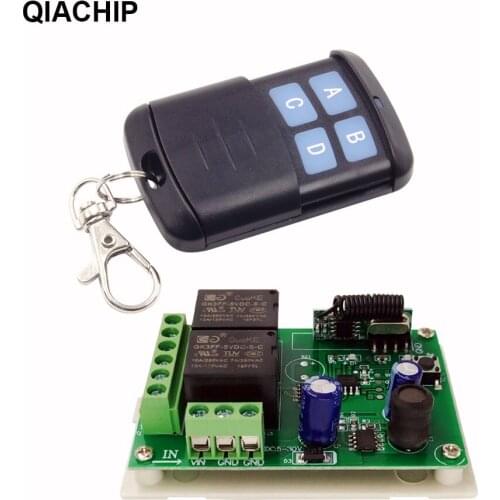 QIACHIP 433Mhz Universal DC 6V 12V 24V 30V Wireless Remote Control Switch 2Ch relay Receiver Module For Door Garage Gate Motor