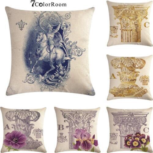Vintage Rome Architecture Rome cushion covers 45x45cm Square Flower Throw Pillow Cover For Sofa Pillowcase