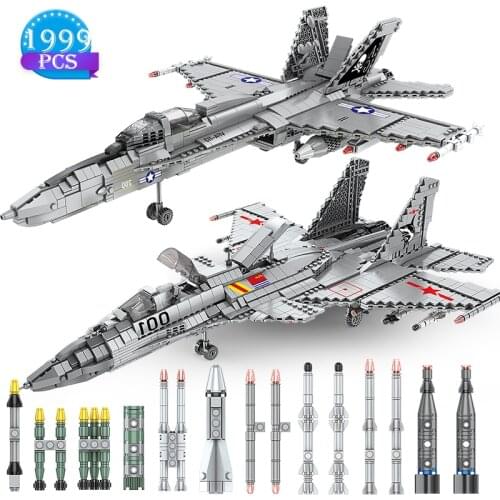 High-tech Creative Military Fighter Series Air Plane Model Building Blocks Assembly Toys Children Adult Birthday Christmas Gifts