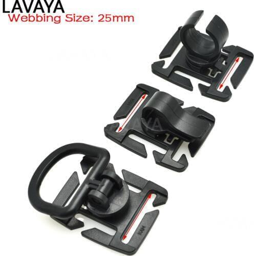 1pcs MOLLE Rotation Sternum Strap Tube Pipe Clip Holder Buckle Webbing 25mm Black