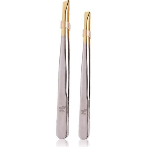 1pcs Eyebrow Tweezers Professional Stainless Steel Eyebrow Hair Removal Tweezer Flat Slant Tip Convenient Facial Makeup Tools