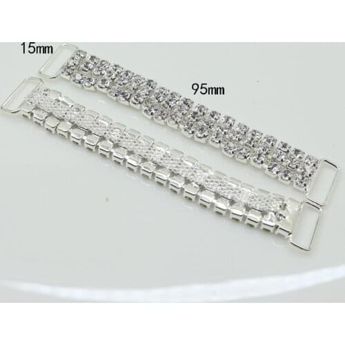 10pc 3 Rows 95mm Charm Chain Bikini Connectors/Buckle Reinforcement Of Flat Chains Metal Crystal Rhinestone Bikini Buckle