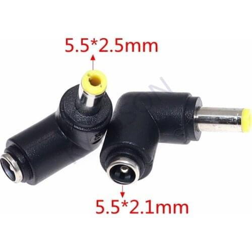 10Pcs/lot DC Connector 5.5*2.5mm Male to 5.5*2.1mm Female DC Plug Power Charger Adapter