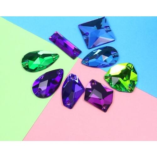 20mm mix shape color 50pcs Glass Crystal Strass Sew On Rhinestones Flatback Sew On Stone Sewing Rhinestone For clothes Garment